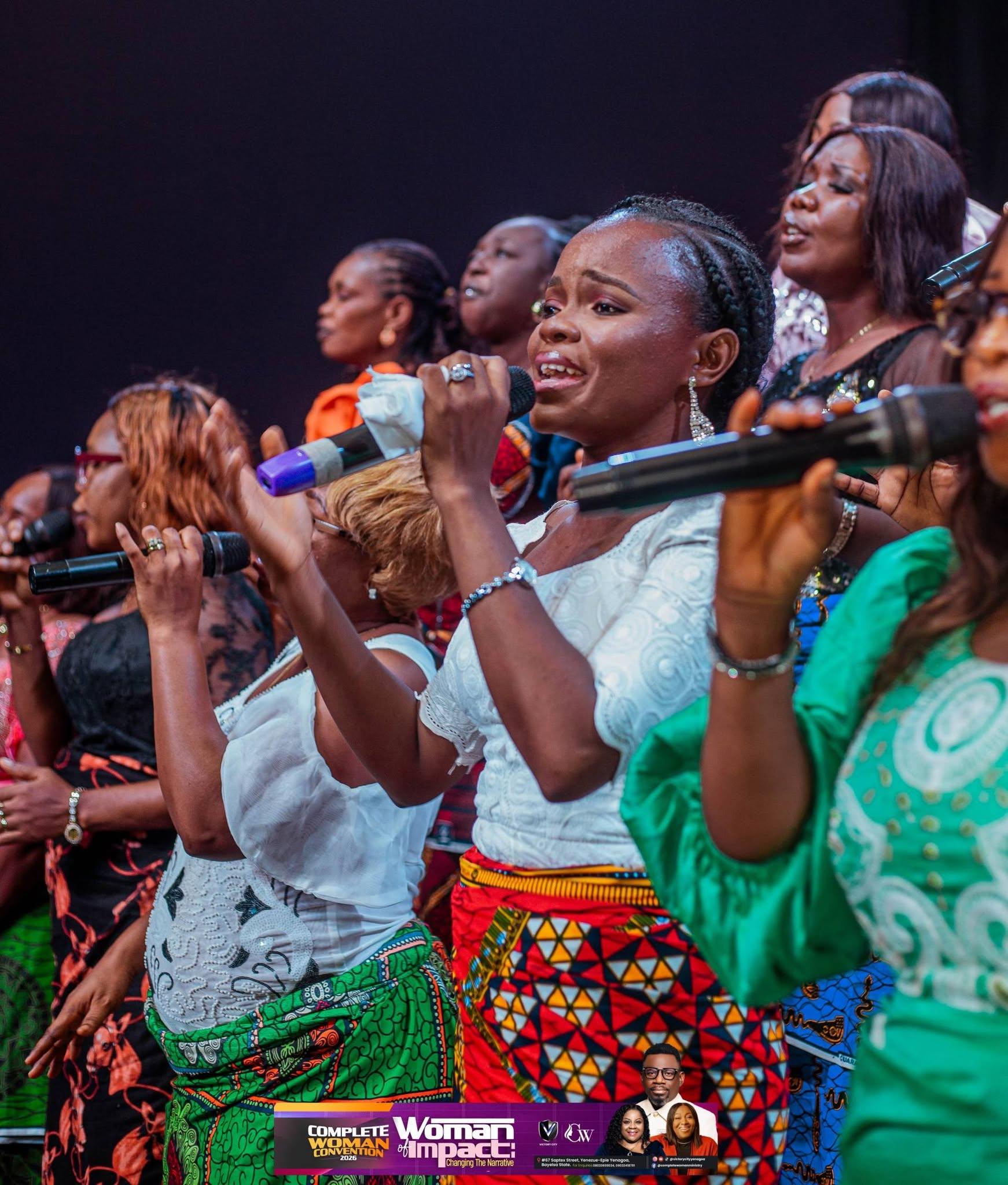 Women worshipping at the Complete Woman Convention